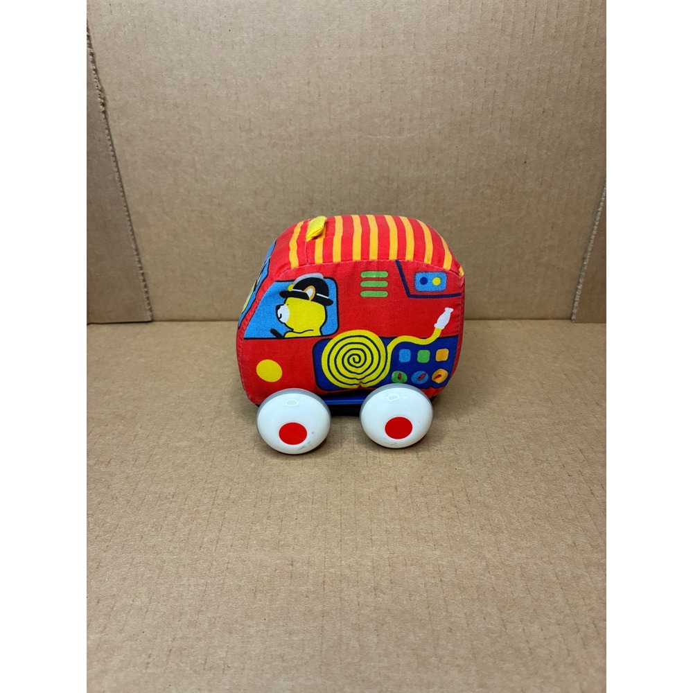 Melissa & Doug Toy Fire Truck Kids OS Red Pull-Back Plush Friction Vehicle